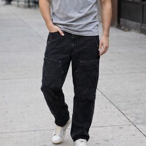 Abercrombie Black Denim Cargo Worksman Pants 33x32